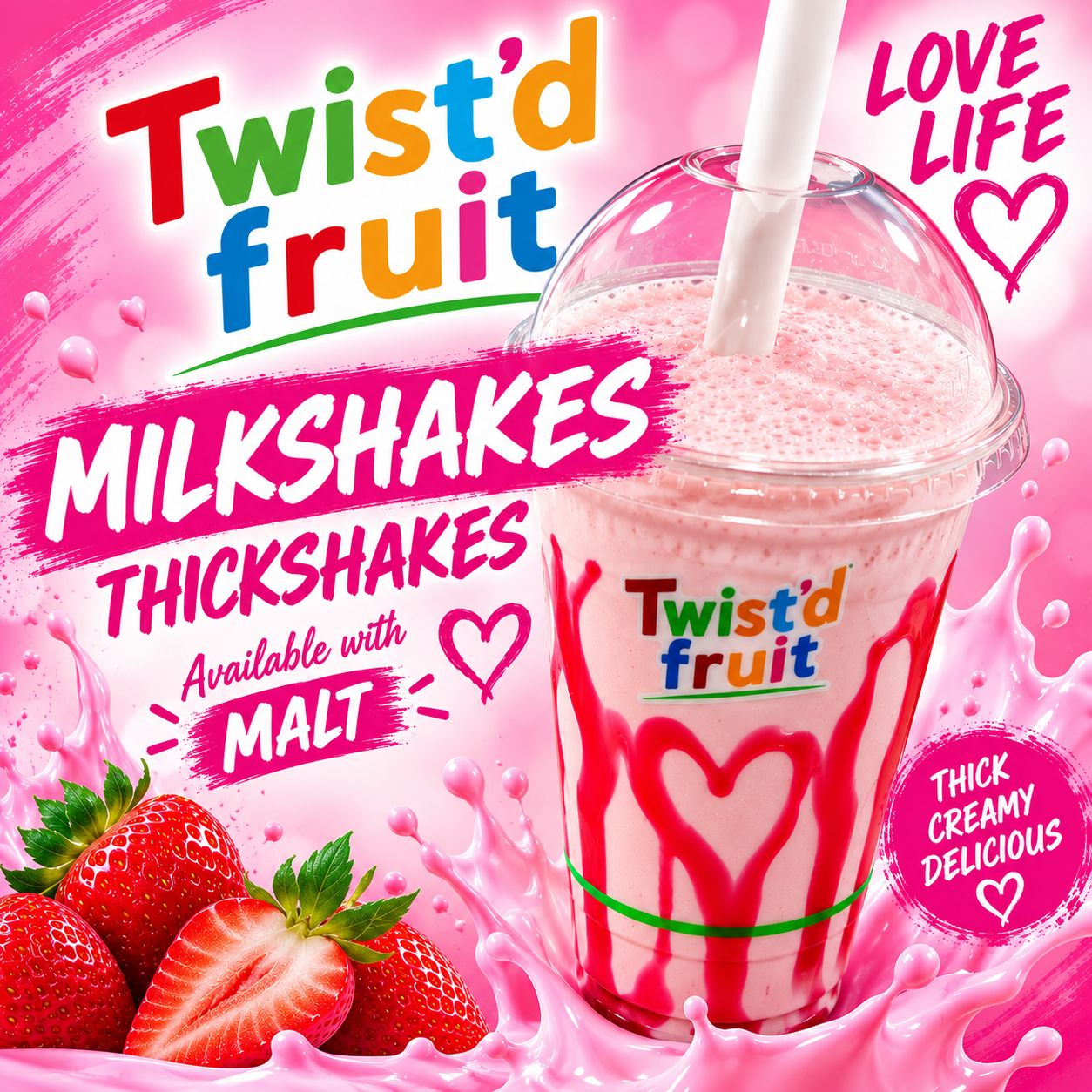 Twist'd Fruit milkshake or thickshake